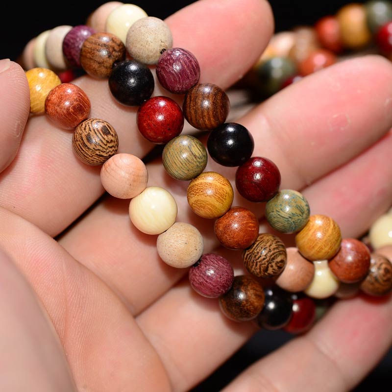 108 Beads Wenge Wood Mala Blessing Meditation Bracelet