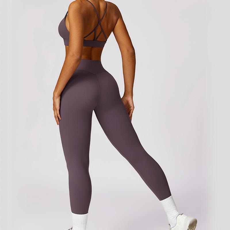 Women Short Sleeve T-Shirt Top High Waist Leggings Pants For Sports Yoga