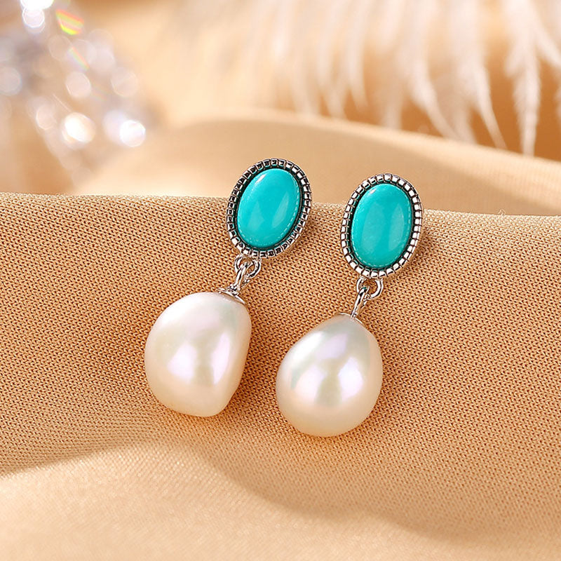 925 Sterling Silver Pearl Turquoise Healing Wisdom Necklace Pendant Ring Earrings