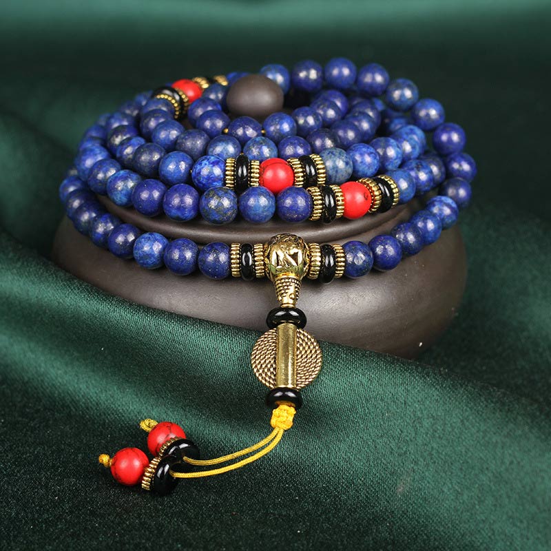 Tibetan Mala Lapis Lazuli Positive Bracelet