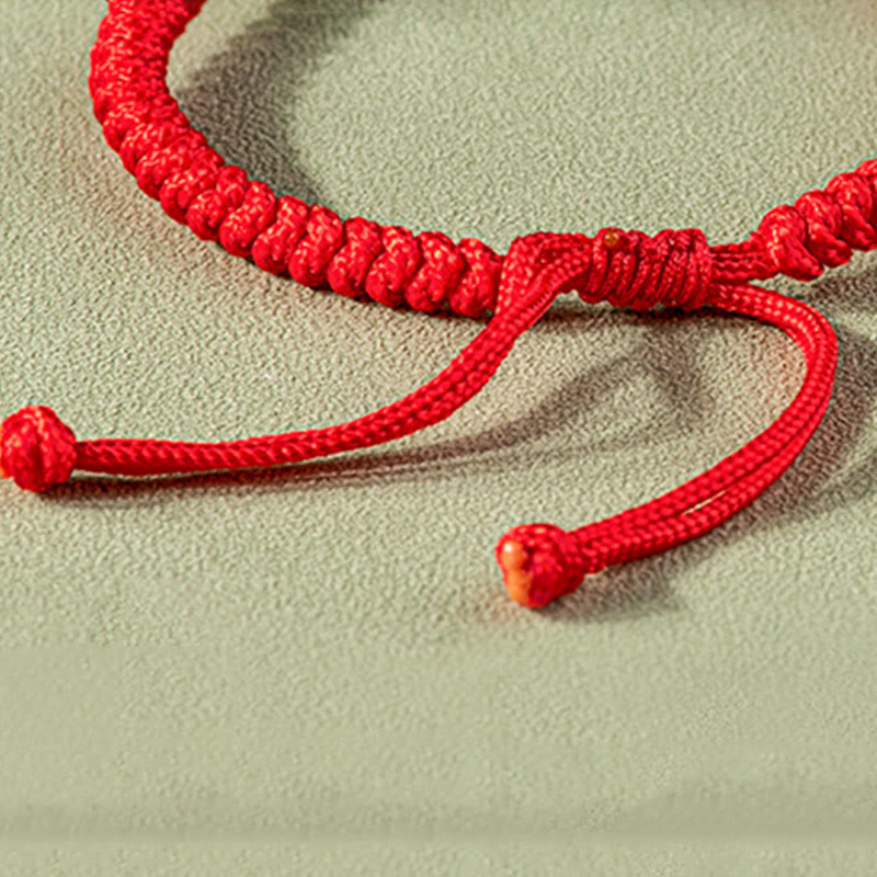 Handmade Natural Jade PiXiu Protection King Kong Knot Braided String Bracelet