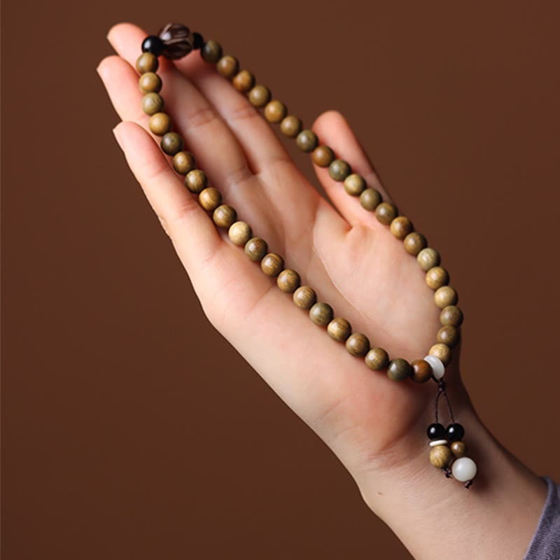 Green Sandalwood Bodhi Seed Lotus Soothing Double Wrap Bracelet