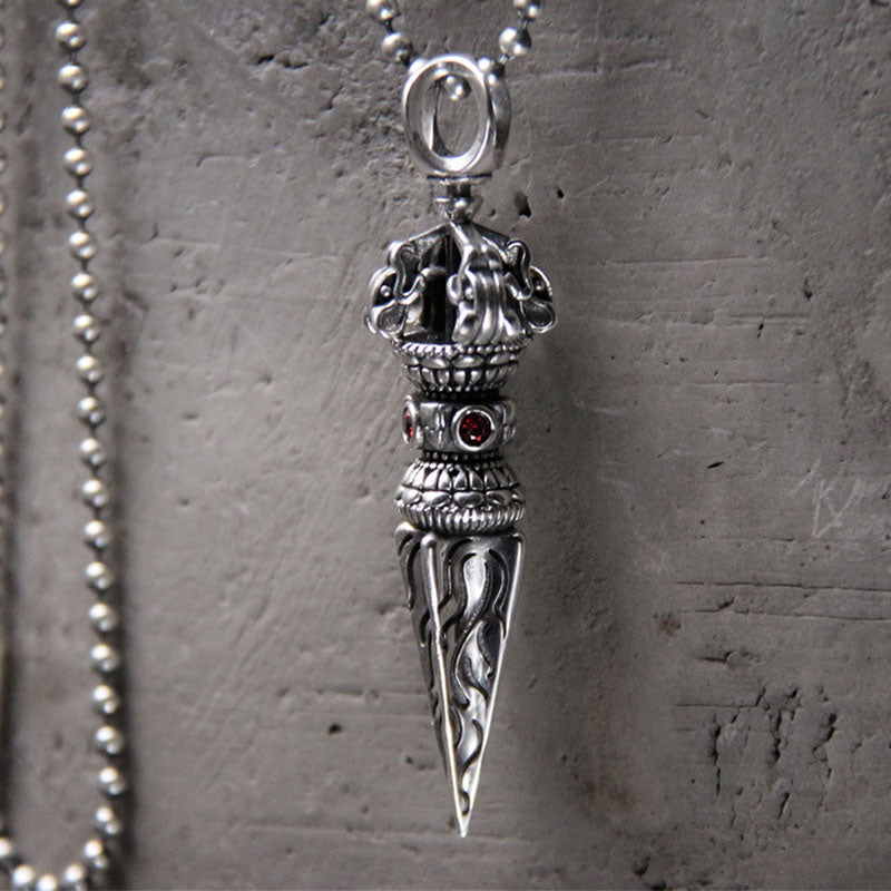 925 Sterling Silver Vajra Spiritual Power Necklace Pendant