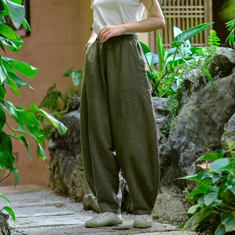 Solid Color Loose Yoga Harem Pants With Pockets