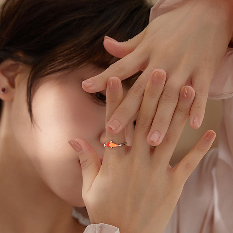 Koi Fish Copper Balance Luck Adjustable Ring