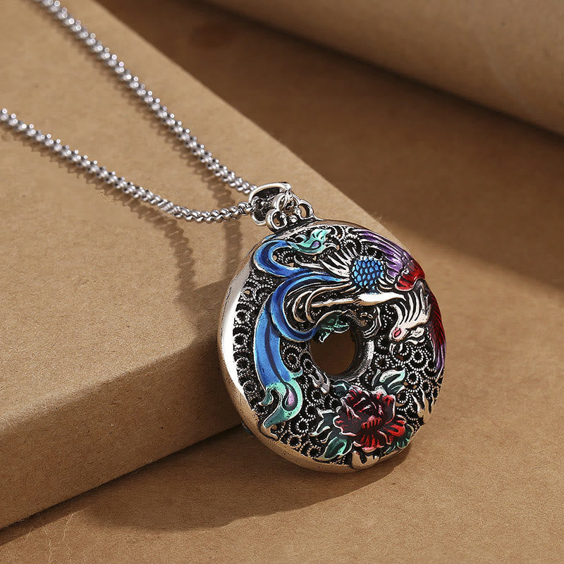 Phoenix Peony Flower Luck Protection Necklace Pendant (Extra 30% Off | USE CODE: FS30)