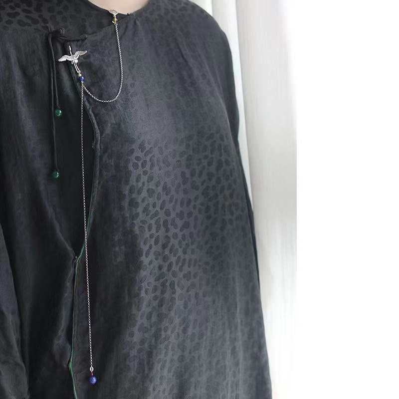 Vintage Crane Happiness Copper Brooch