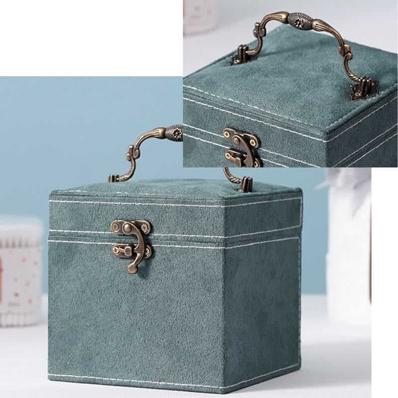 Three-Layer Flannel Jewelry Box Organizer and Storage Case