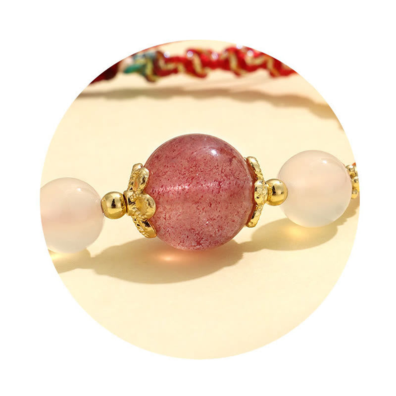 Hand-Woven White Agate & Copper Multi-Gemstone Beaded Rope Bracelet