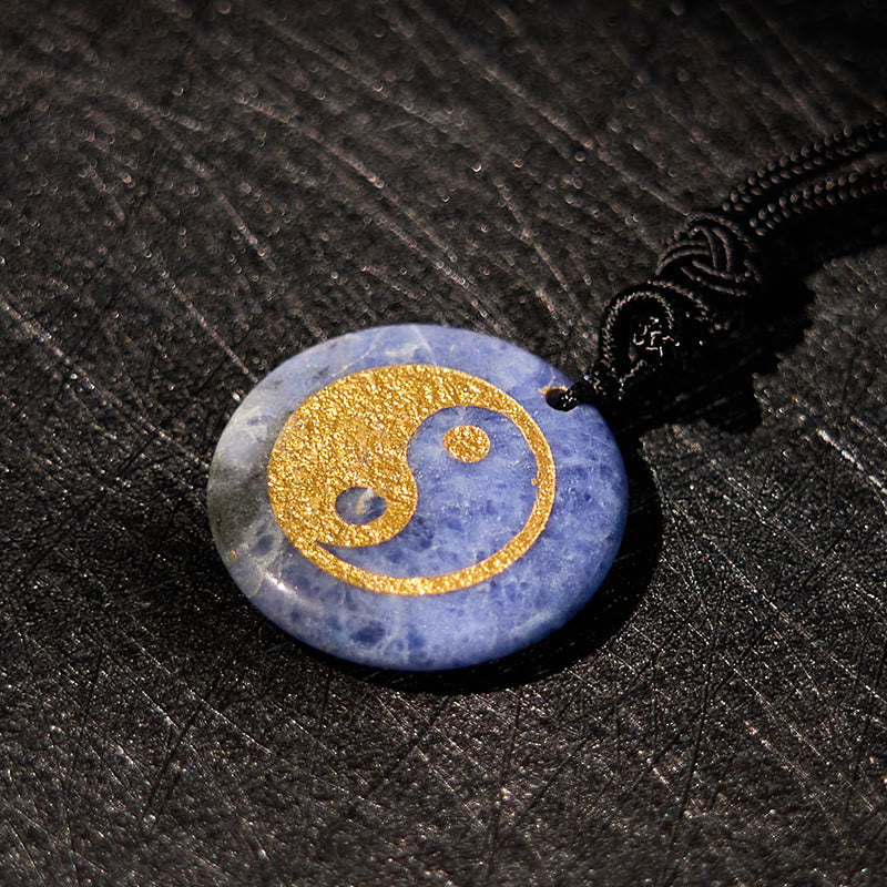 Various Crystal Amethyst Tiger Eye Green Aventurine Yin Yang Spiritual Necklace Pendant