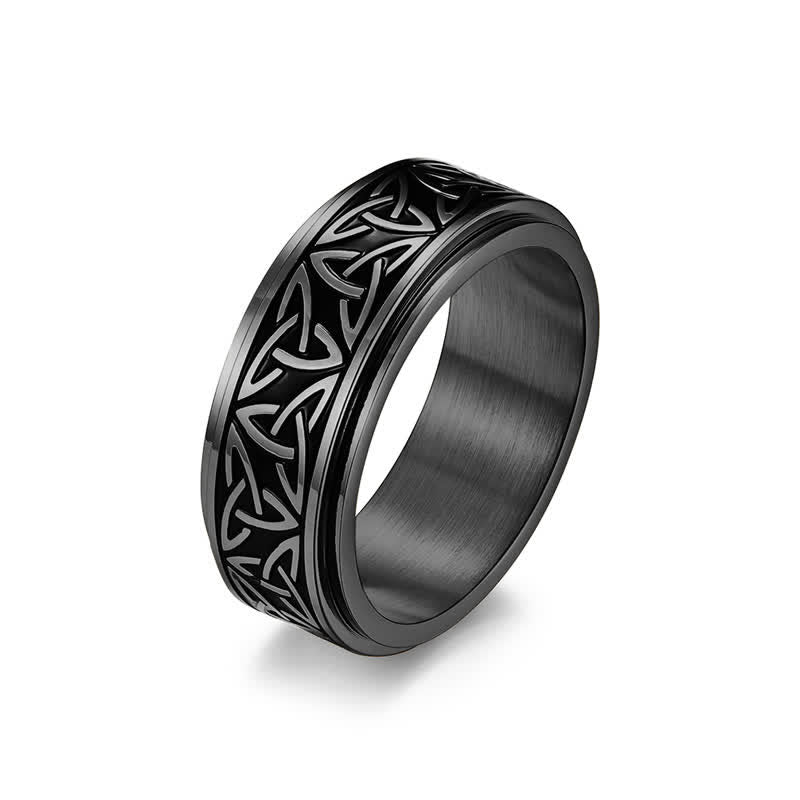 Triangle Knot Triquetra Titanium Steel Calm Rotatable Ring