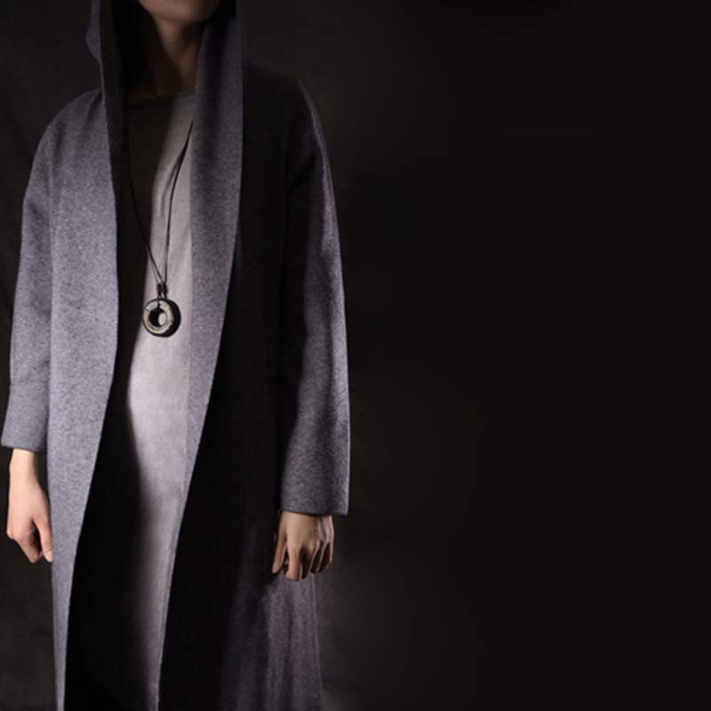 Zen Circle Ebony Wood Peace Calm Necklace Pendant