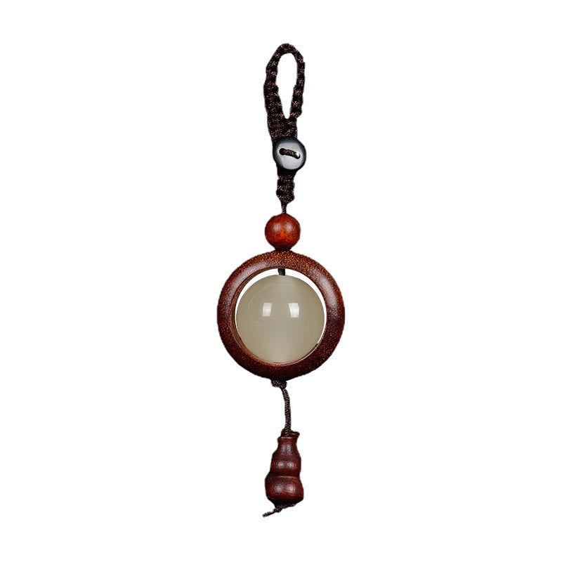 Red Sandalwood Ebony Wood Green Sandalwood Luminous Lucky Bead Gourd Peace Key Chain