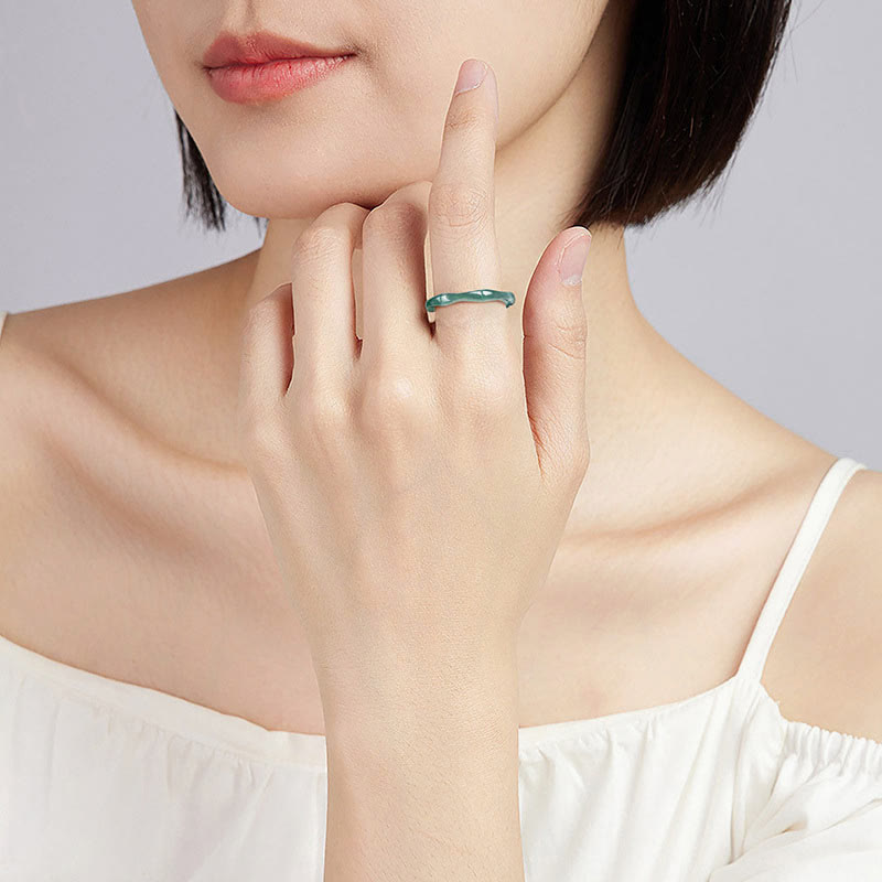 Natural Jade Bamboo Prosperity Abundance Ring