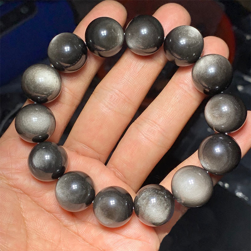 Natural Silver Sheen Obsidian Soothing Protection Bracelet