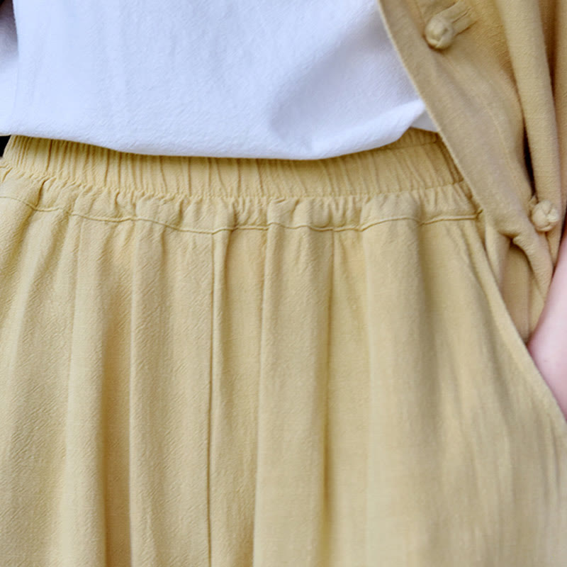Tactile Breathable Linen Harem Pants for Mindful Meditation and Yoga