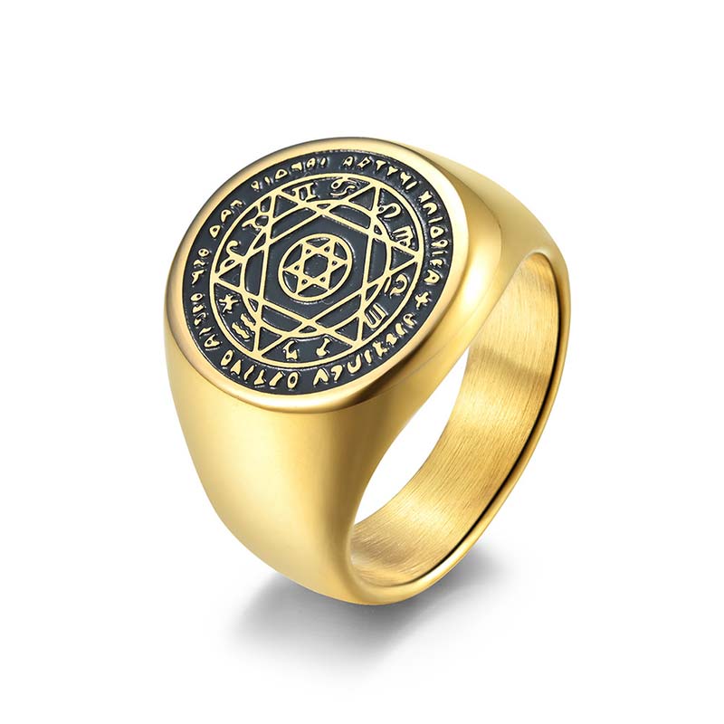 12 Constellations of the Zodiac Star of David Protection Ring