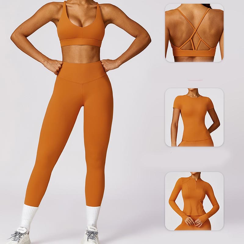 Women Short Sleeve T-Shirt Top High Waist Leggings Pants For Sports Yoga