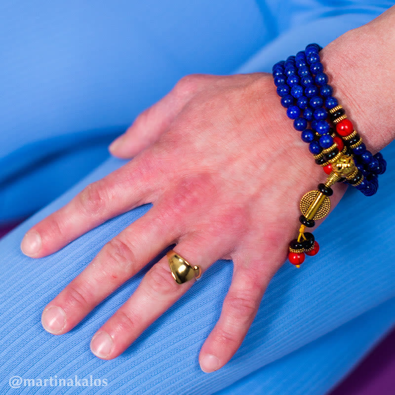 Tibetan Mala Lapis Lazuli Positive Bracelet