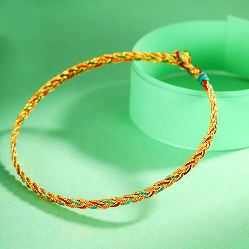 Handmade Multicolored Dragon Scale Pattern Braided String Bracelet