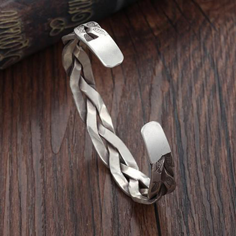Koi Fish Twisted Design Luck Wealth Cuff Bracelet Bangle