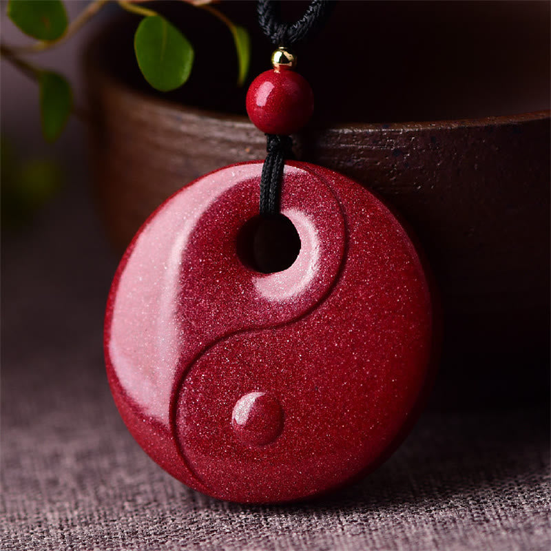 Laughing Buddha Yin Yang Chinese Zodiac Gourd Natural Cinnabar Blessing Necklace Pendant