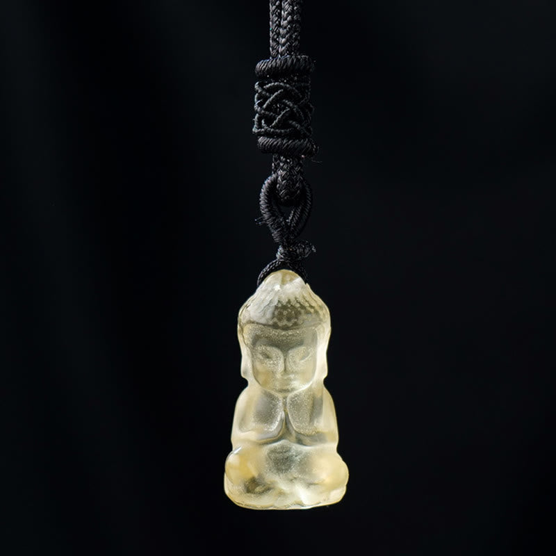 Various Crystal Amethyst Pink Crystal White Crystal Citrine Buddha Carved Spiritual Healing Necklace Pendant Decoration
