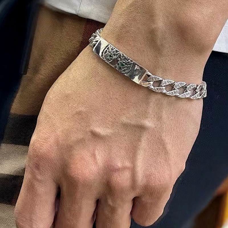 Tiger Tang Dynasty Flower Design Copper Luck Chain Bracelet