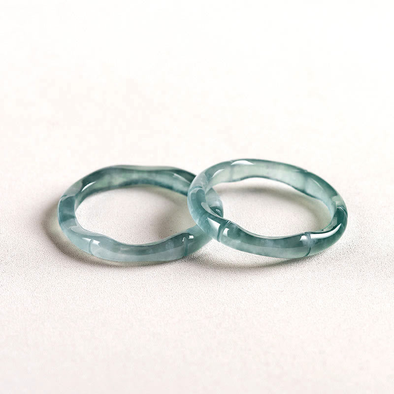 Natural Jade Bamboo Prosperity Abundance Ring