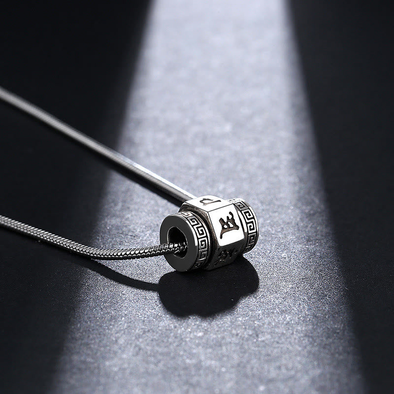 Tibetan Om Mani Padme Hum Peace Necklace Rotatable Pendant