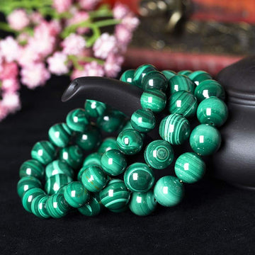 Natural Malachite Beaded Energy Balancing Bracelet