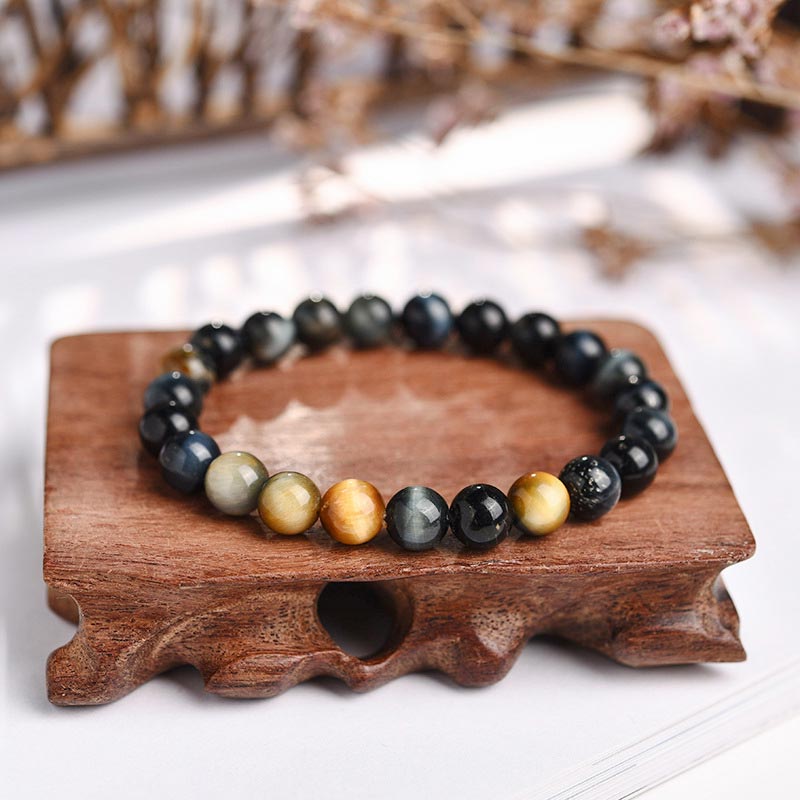 Tiger Eye Grounding Beaded Bracelet for Mental Clarity and Resilience