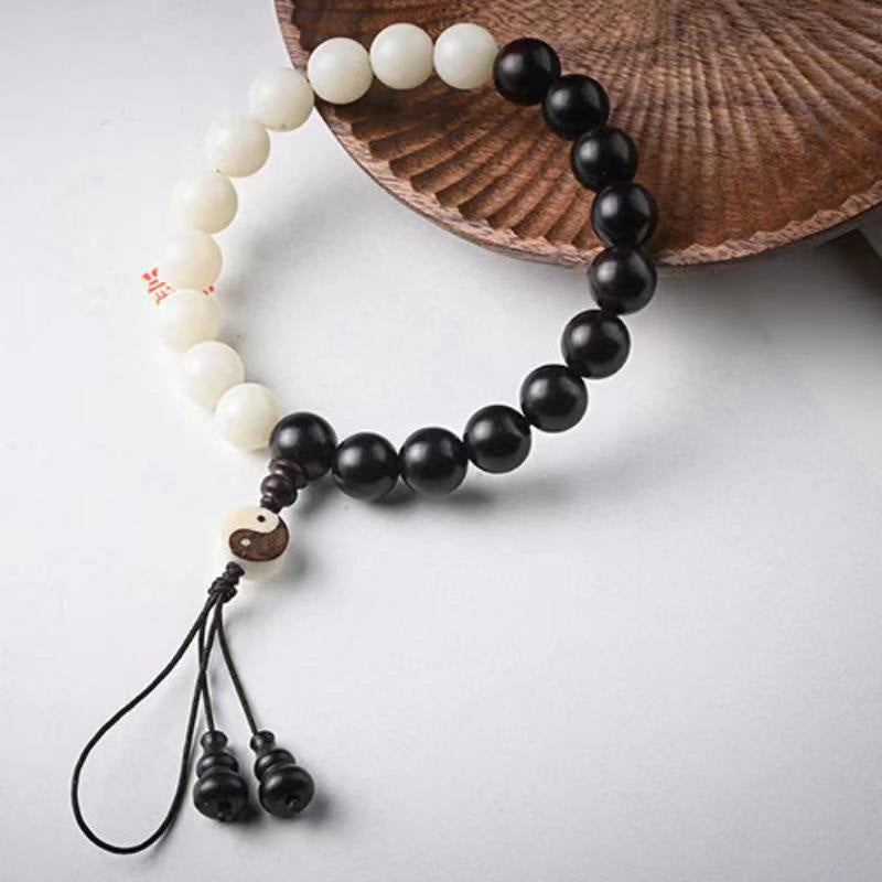 Ebony YinYang Protection Bracelet Decoration