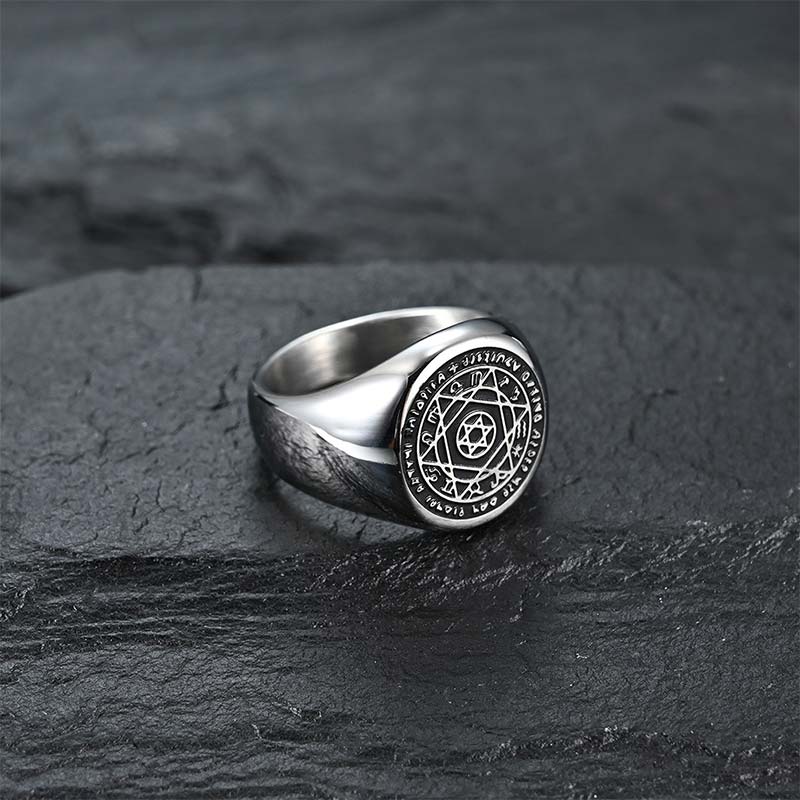 12 Constellations of the Zodiac Star of David Protection Ring