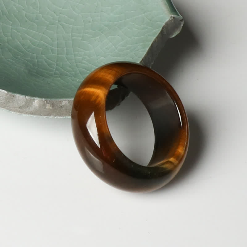 Tiger Eye Stone Strength Protection Ring