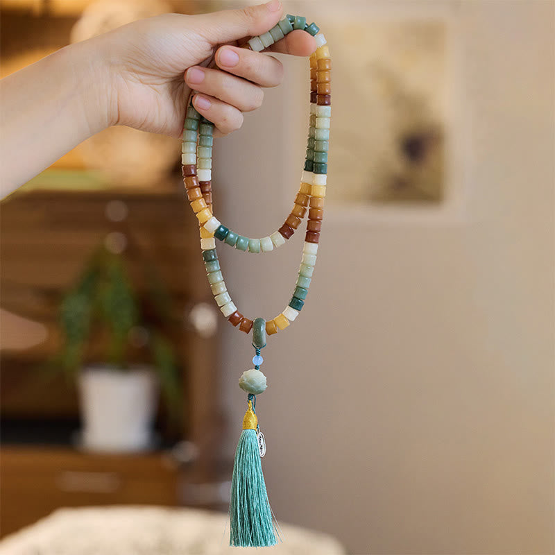 108 Mala Beads Bodhi Seed Buddha Hand Lotus Engraved Harmony Bracelet