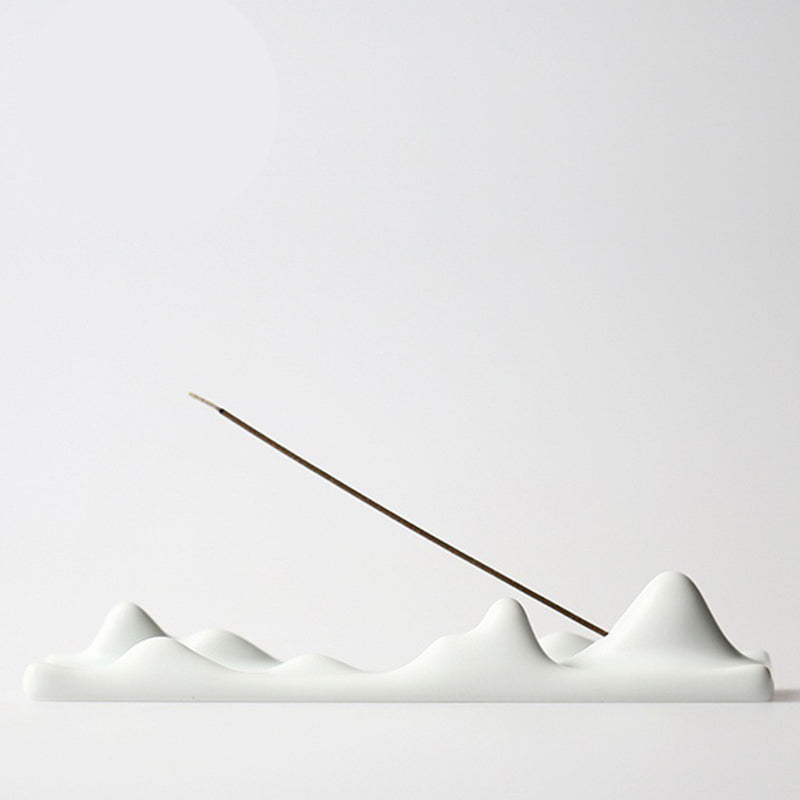 Mountain Cloud Incense Burner for Meditation & Balance - White & Green Styles