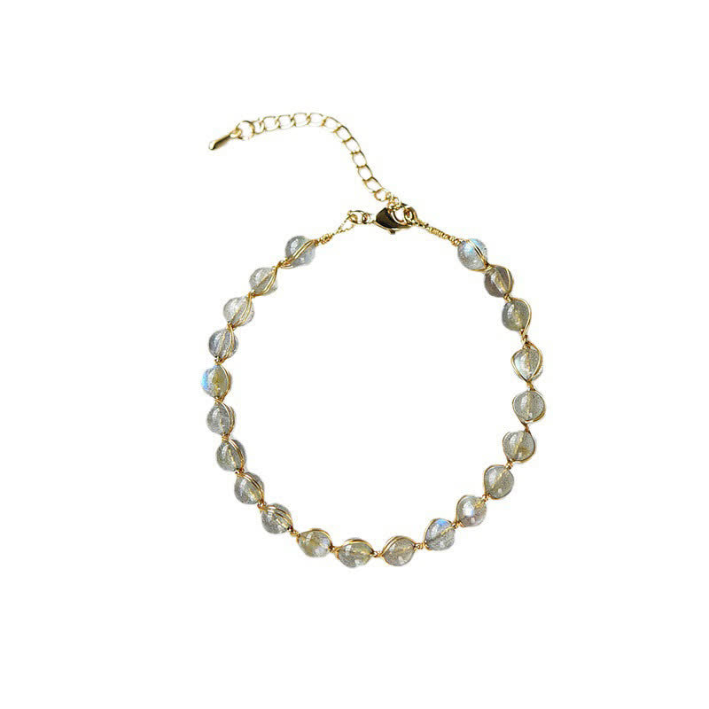 Natural Moonstone 14K Gold Plated Healing Positive Bracelet