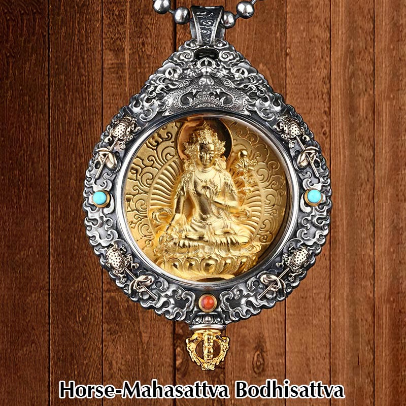 Chinese Zodiac Natal Buddha Thangka Nine Palaces Eight Diagrams Wealth Rotatable Necklace Pendant