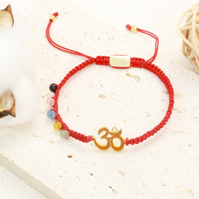 Tibetan Handmade OM Mindfulness Red String Bracelet (Extra 30% Off | USE CODE: FS30)