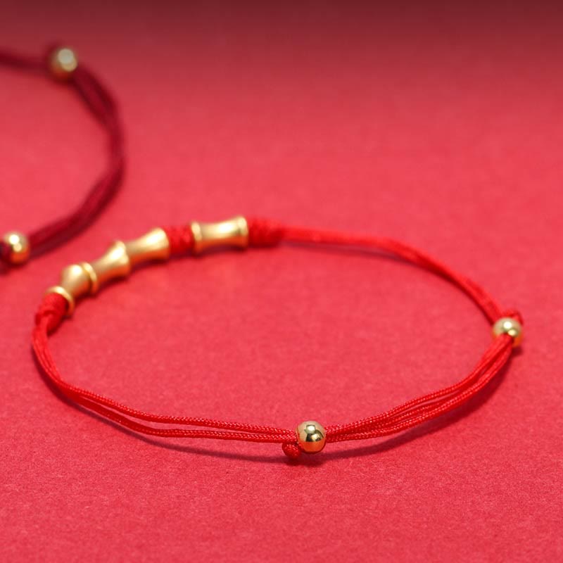 925 Sterling Silver Bamboo Design Protection Luck Braided Bracelet