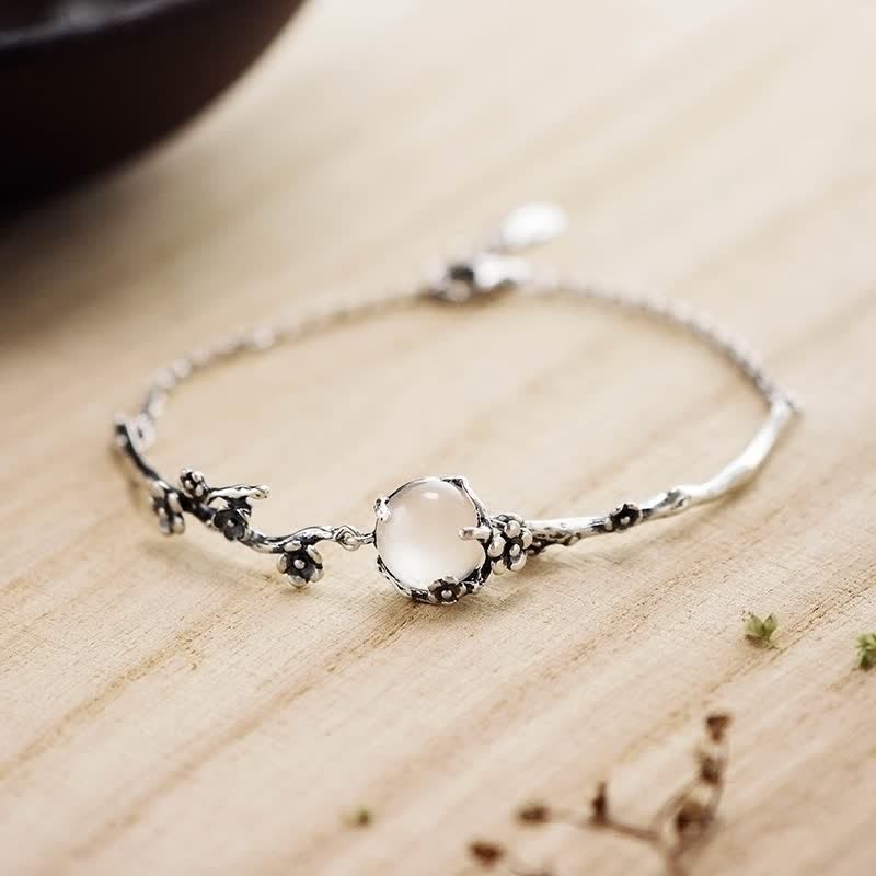 "Sending Grace and Harmony"Plum Blossom Chalcedony Bracelet Includes Gift Message Card