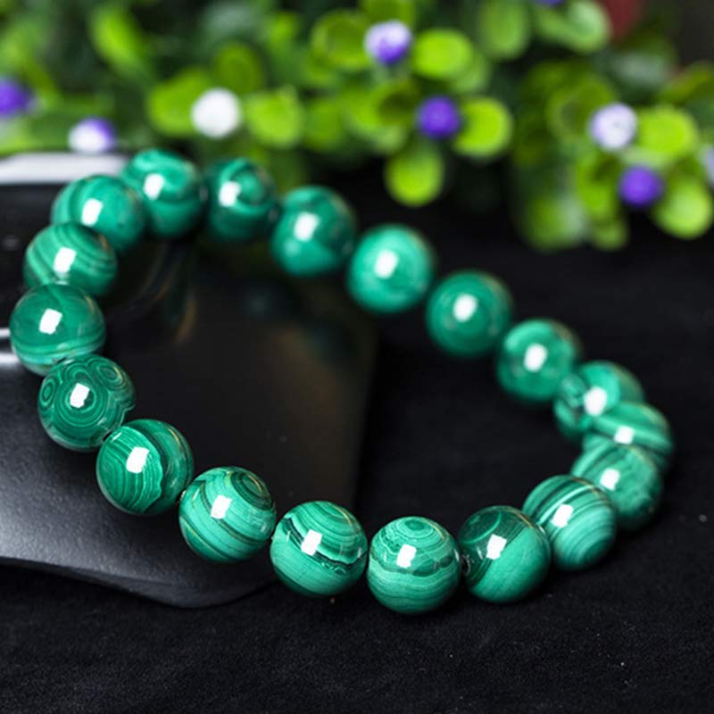 Natural Malachite Beaded Energy Balancing Bracelet