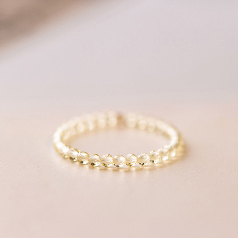 Natural Citrine and 14k Gold-Plated Handcrafted Minimalist Ring