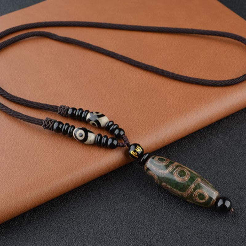 Nine-Eye Dzi Bead Wealth Protection Necklace