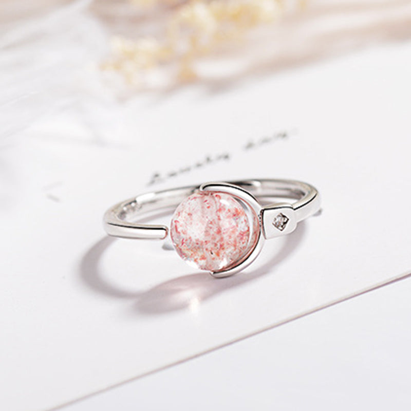 Pink Crystal Soothing Rotation Ring