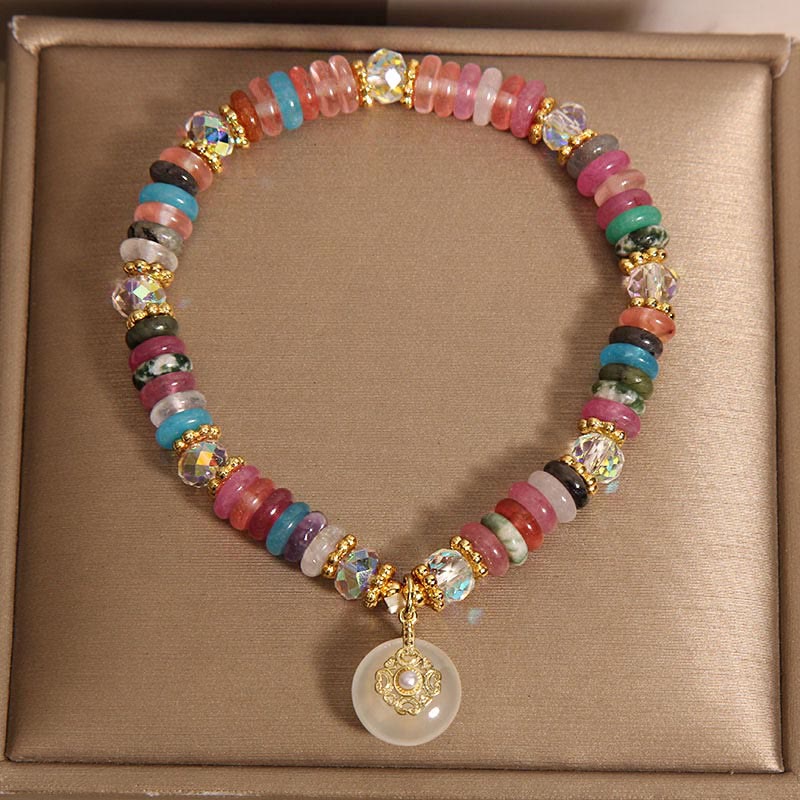 Various Crystal Peace Buckle Auspicious Bracelet
