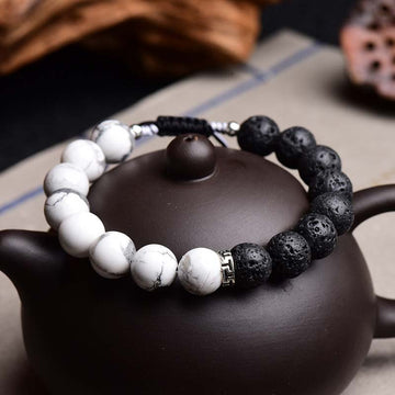 Yin Yang Lava Stone Protection Bracelet