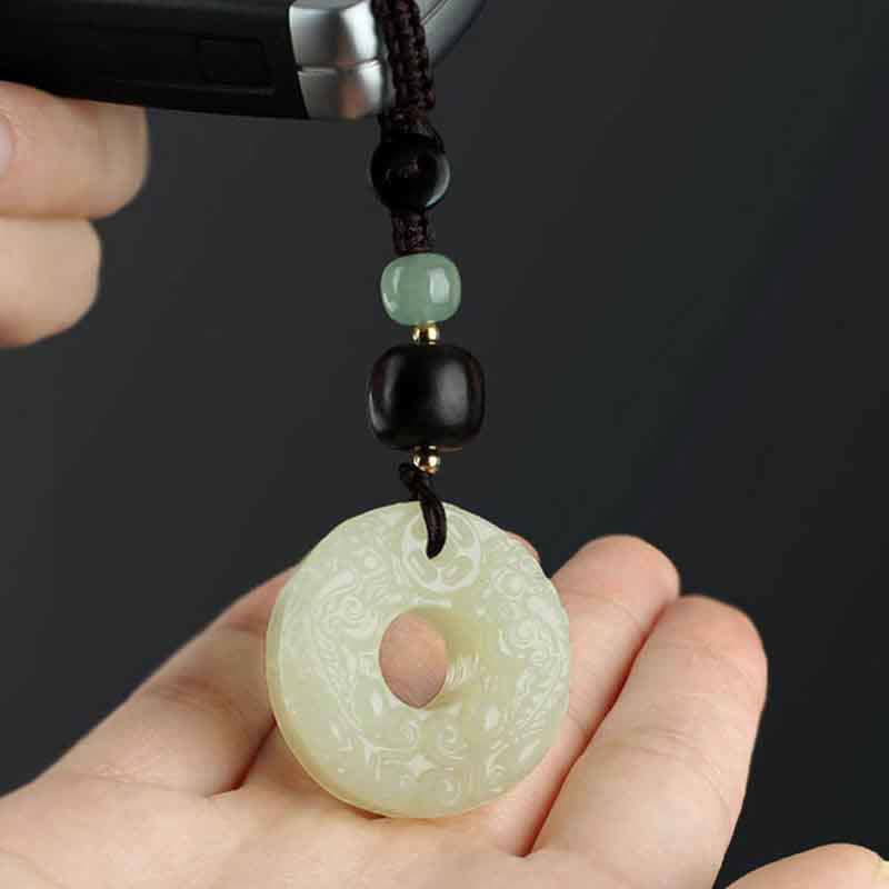 PiXiu Jade Peace Buckle Abundance Wealth Key Chain