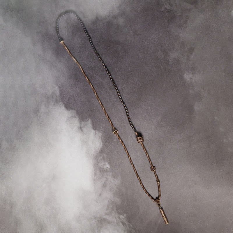 Vintage Lava Rock Brass Copper Healing Multilayered Bracelet